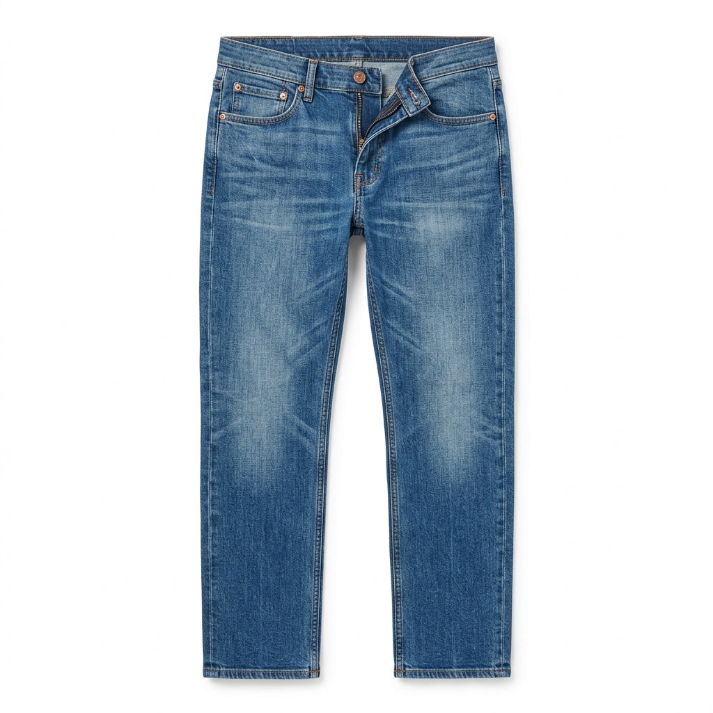 Jean Regular Faded Indigo — Délavage Vintage Authentique