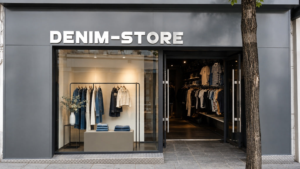 Devanture et enseigne Denim Store à Gap